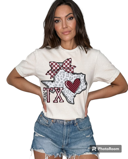 Texas Maroon W/Heart